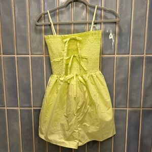 NWOT Lime Green Smocked Bodice Romper